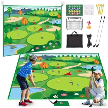 Vatos Golf Teing Mat spēle ar 2 nūjām, 70 x 70 col