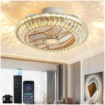 LED griestu ventilators ar apgaismojumu, klusa kri