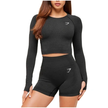 Vital crop - tops ar garām piedurknēm-M gymshark