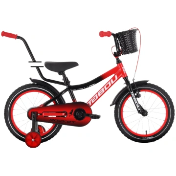 Bērnu velosipēds TABOU Rocket Alu, 16" melns-sarka
