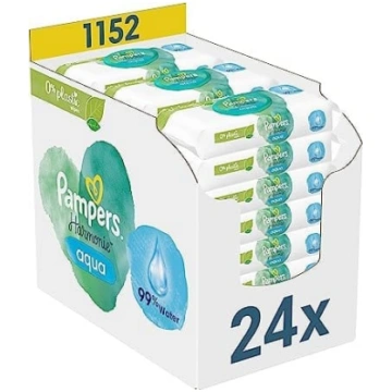 Pampers Harmonie Aqua bērnu salvetes, (24 x 48 gab