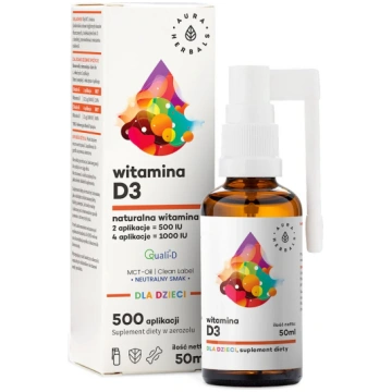 Aura Herbals AURA HERBALS D3 vitamīns bērniem MCT 