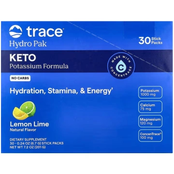 Trace, Hydro Pak Keto, Lemon Lime, 30 Stick Packs,