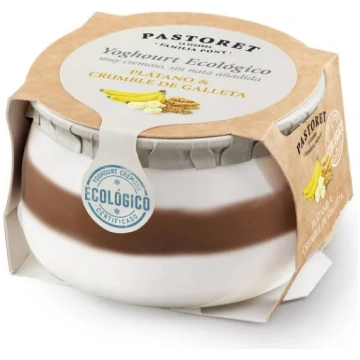 Jogurts BIO ar banāniem/cepumiem Pastoret 140g
