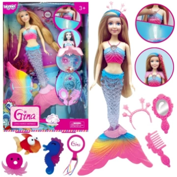 Woopie Lalka Syrenka Gina Magiczna Tęczowa z Akces