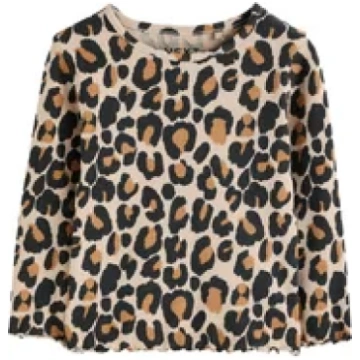 Tops ar garām piedurknēm - animal leopard print