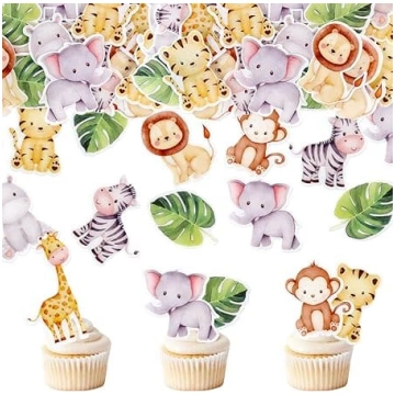 40 dzīvnieku Cupcake Toppers, dzīvnieku dzimšanas 