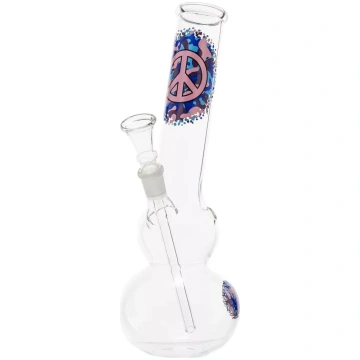 Stikla ūdenspīpe "Geenline Peace" 26 cm - Ūdenspīp