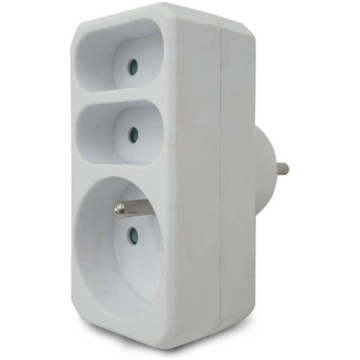 Triple power strip with 3 front electrical sockets
