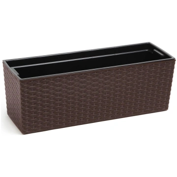 Balkona kaste Begonia rattan 190x560mm, t.brūns |