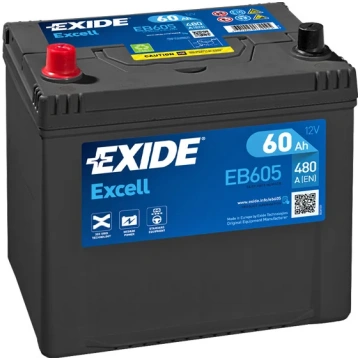 Akumulators EB605 EXIDE EXCELL 60AH 230X173X222 +/