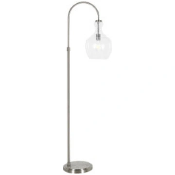 70" Nickel Arched Floor Lamp With Clear Transparen