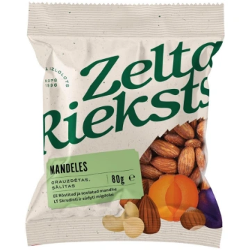 Grauzdētas, sālītas mandeles 80g ZELTA RIEKSTS