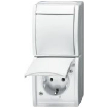Combination rocker switch with SCHUKO® socket outl