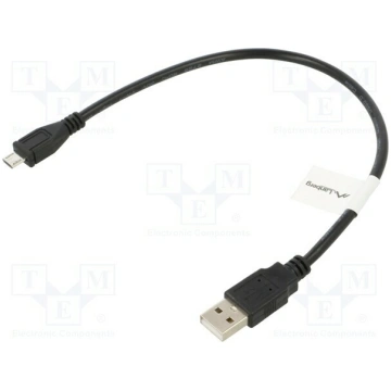 Cable; USB 2.0; USB A plug,USB B micro plug; gold-