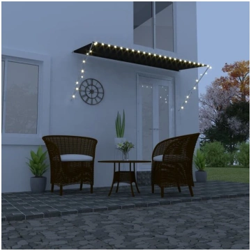 vidaXL izvelkama markīze ar LED, 300x150 cm, antra