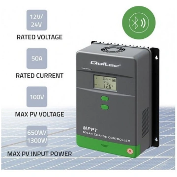 Qoltec MPPT saules enerģijas uzlādes regulators ar