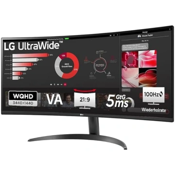 LG, 34 collu, UltraWide, 1800R izliekts QHD monito