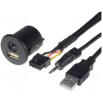 USB/AUX adapter | USB A socket,Jack 3,5mm 4pin soc
