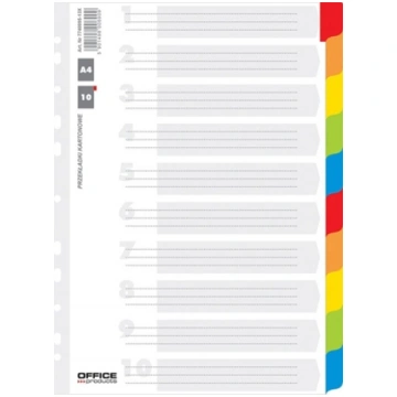 Herlitz PRZEKADKI KARTONOWE A4 INDEX LAMINOWANY 10
