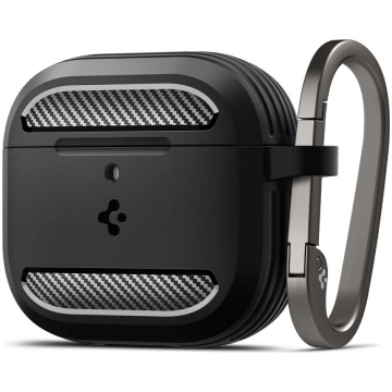 Spigen AirPods 4 maciņš Rugged Armor, melns - prot