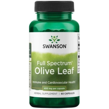 Swanson pilna spektra olīvu lapas, 400 mg - 60 kap