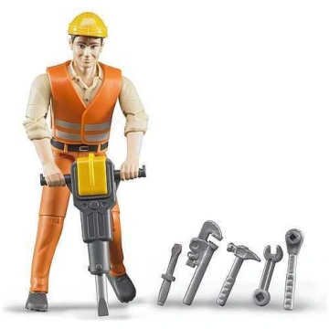 Bruder - Construction worker with accessories (600