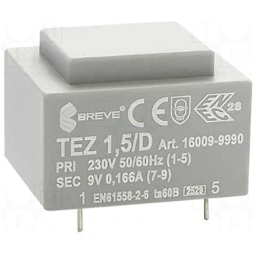 Transformer: encapsulated | 1.5VA | 230VAC | 9V | 