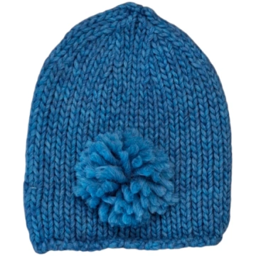 MALVI & CO. Cappello in Lana Grossa con Pom Pon Az