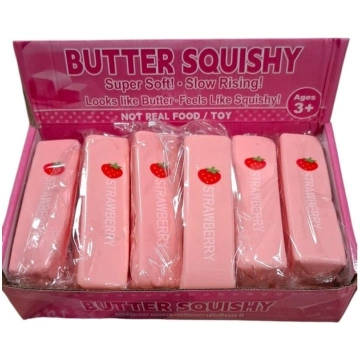 Pretstresa rotaļlieta Butter Squishy, rozā krās