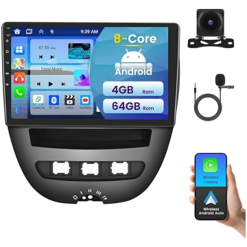 8 Core 4 + 64 GB: Inefala Android 15 Auto radio Pe