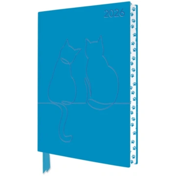 Two Happy Cats 2026 Artisan Art Vegan Leather Diar