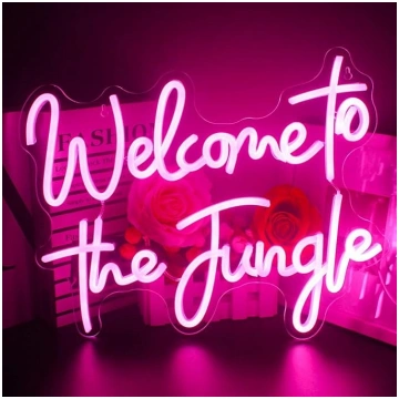 Looklight Welcome to the Jungle Neon Sign Pink LED