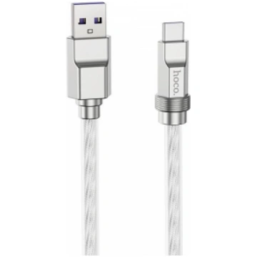 Silicone Cable HOCO Type-A - Type-C, 100W, transpa