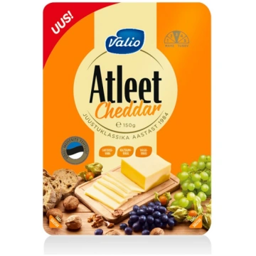 Siers Cheddar šķēlēs Valio Atleet, 150g (450-10847