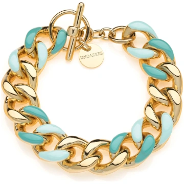 Bracciale groumette con smalto azzurro Unoaerre