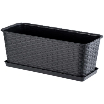 Balkona puķu pods, Kaste, Statīvs, Antracīts, 40cm