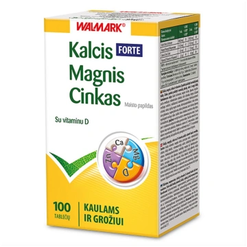 WALMARK KALCIJS-MAGNIJS-CINKS FORTE, 100 tabletes