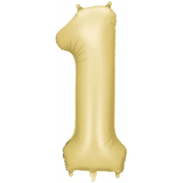 Lietots - Folijas balons "1", zelta (86 cm), matēt