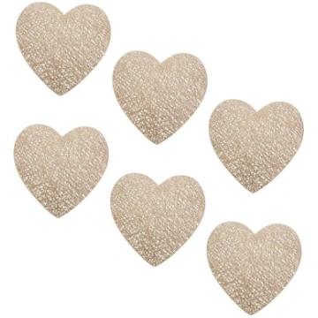 Heart-shaped placemat, set of 6, made of durable P