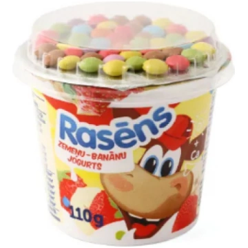Jogurts Rasēns zemeņu banānu ar šok.konfekt.110g