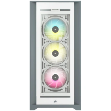 CORSAIR iCUE 5000X RGB - Balts vidēja torņa ATX da