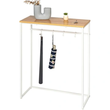 eluno Metal Console Table with 1 Wooden Shelf, Hei