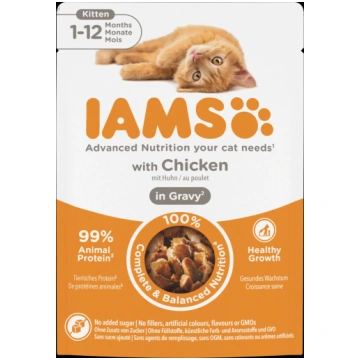 Mitrā kaķu barība IAMS Kitten Junior Rich in Succu