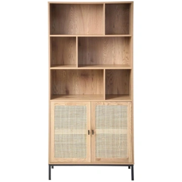 Jaya Bibliothèque 6 skapji un 2 rotaslietas, dabīg