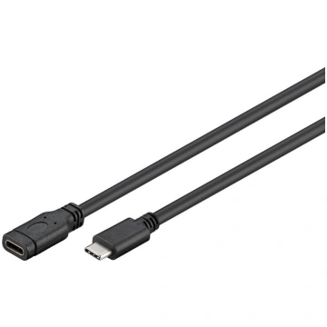 MicroConnect USB-C Extension Cable 1m Black for sy