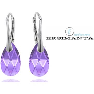 SUDRABA AUSKARI AR SWAROVSKI KRISTĀLIEM Eksimanta.