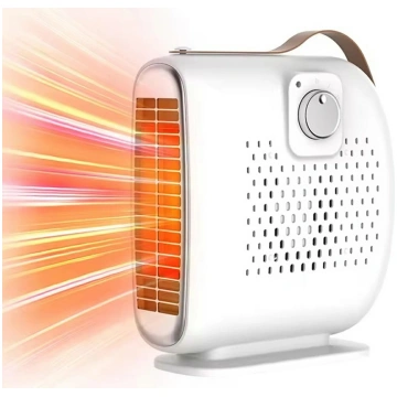 Pārnēsājams mini elektriskais sildītājs 500W, balt