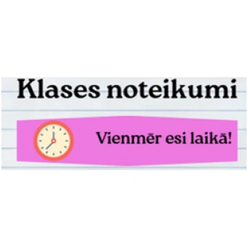 Klases noteikumi Pirmsskola