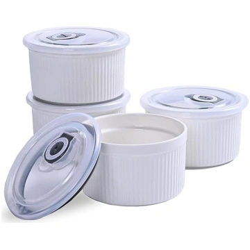 Porcelāna trauciņi ar vāku, 400 ml, 400 ml, Crème 